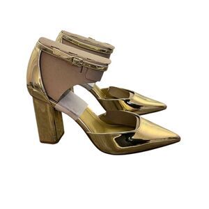 Marc Fisher Women's Demeter Pump High Heel Pointed Toe Gold NWT